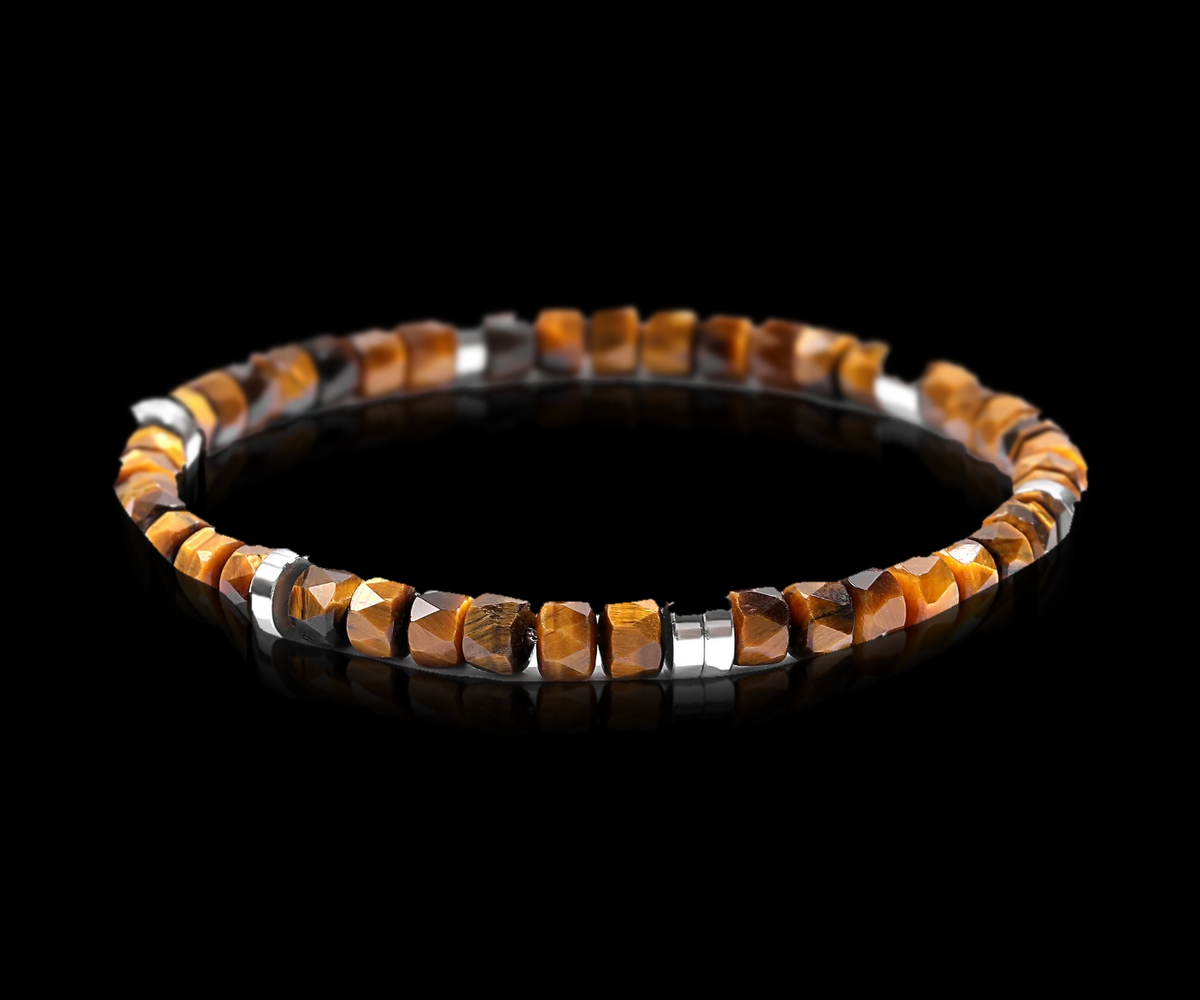 Golden Tiger Eye Bracelet on a dark background