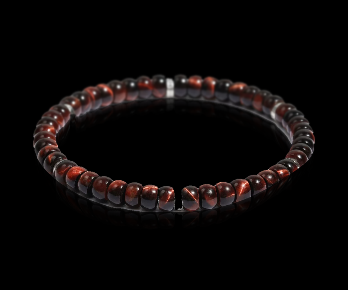 Red Tiger Eye Bracelet on a dark background
